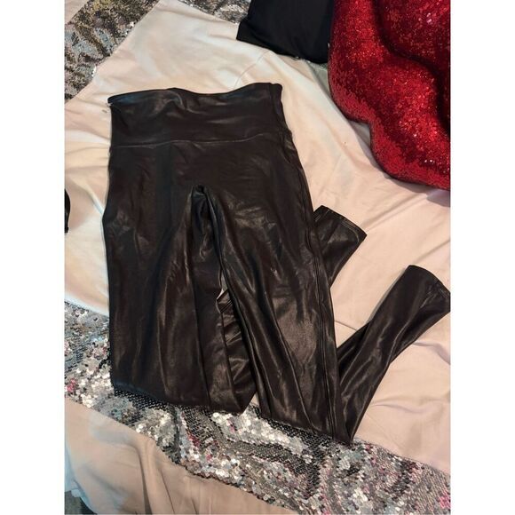 Spanxshape faux leather high waist leggings/pants/shaper sz xL extra large Euc - Picture 7 of 10